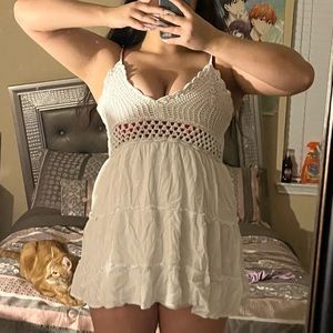 White knitted summer dress